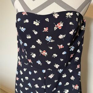 Strapless French Connection Navy Floral Romper